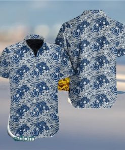 Indianapolis Colts Great Waves Of Japanese Hawaiian Shirt And Short For Men Gift, Short Beach For Family