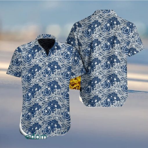 Indianapolis Colts Great Waves Of Japanese Hawaiian Shirt And Short For Men Gift, Short Beach For Family