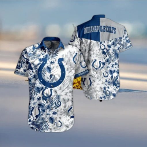 Indianapolis Colts NFL Beach Shirt Graphic Floral Pattern Print This Summer Hawaiian Shirt