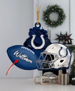 Indianapolis Colts NFL Custom Name Rugby Ball Helmet Custom Shape Christmas Ornament