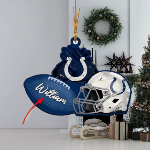 Indianapolis Colts NFL Custom Name Rugby Ball Helmet Custom Shape Christmas Ornament