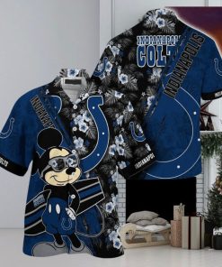 Indianapolis Colts NFL Summer Hawaii Shirt Mickey And Floral Pattern For Sports Fans