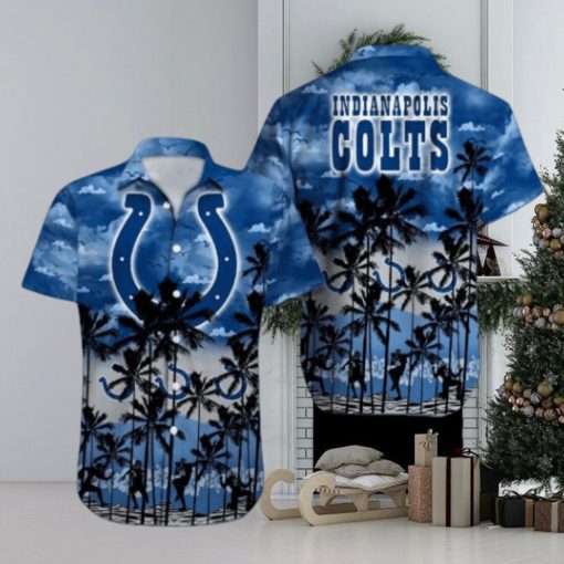Indianapolis Colts Palm Tree Design NFL Hawaiian Shirt, Colts Gifts