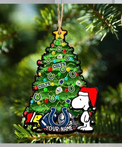 Indianapolis Colts Personalized Your Name Snoopy And Peanut Ornament Christmas Gifts For NFL Fans SP161023142ID03