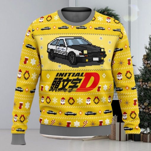 Initial D Classic Toyota Car 3D Ugly Christmas Sweater Unisex Christmas Sweater For Men And Women