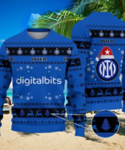 Inter 3D Ugly Christmas Sweater For Men And Women Sport Fans