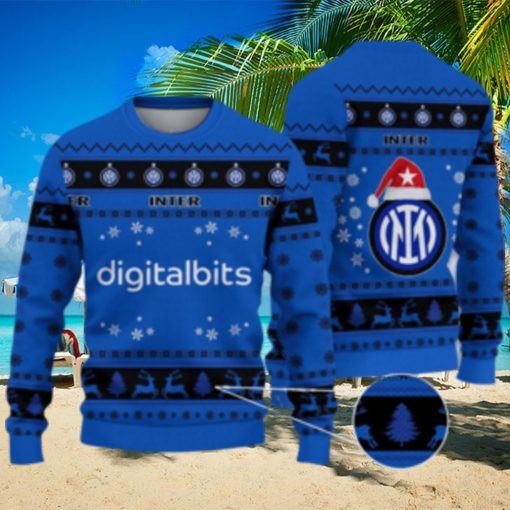 Inter 3D Ugly Christmas Sweater For Men And Women Sport Fans