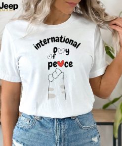 International day of peace peace sign cat shirt