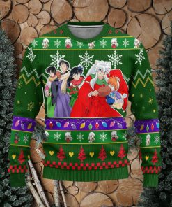 Inuyasha Anime InuYasha Xmas Women Mens Ugly Christmas 3D Knitted Sweater