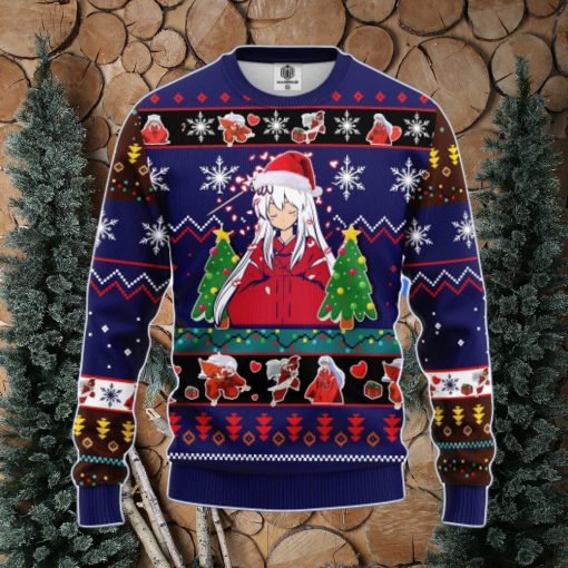 Inuyasha Anime Ugly Christmas Sweater Blue Amazing Gift Men And Women Christmas Gift