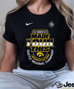 Iowa Hawkeyes 2023 NCAA Men’s Basketball Tournament March Madness Final Four Regional Champions Locker Room Shirt