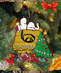 Iowa Hawkeyes Snoopy Christmas NCAA Ornament Custom Name