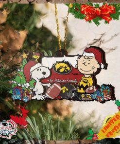 Iowa Hawkeyes Snoopy Christmas NCAA Ornament Custom Your Family Name