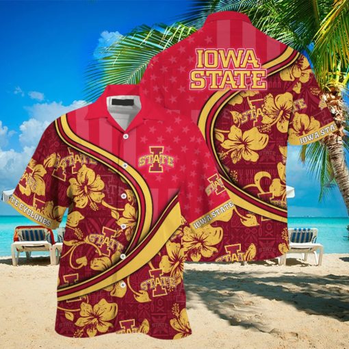 Iowa State Cyclones NCAA Us Flag Hawaiian Shirt Custom Summer Aloha Shirt