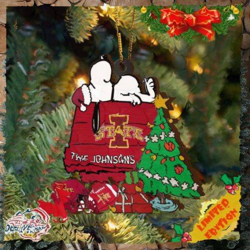 Iowa State Cyclones Snoopy Christmas NCAA Ornament Custom Name