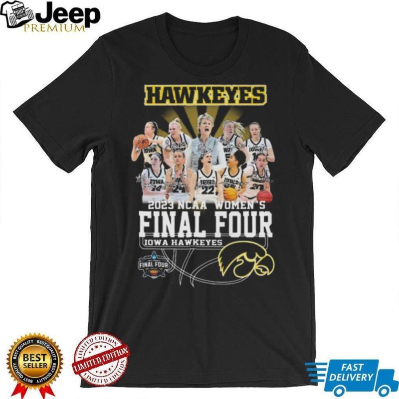 Iowa hawkeyes 2023 ncaa womens final four final four signatures shirt