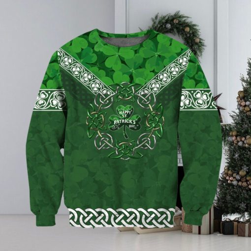 Irish Shamrock Ugly Christmas Wool Knitted Sweater