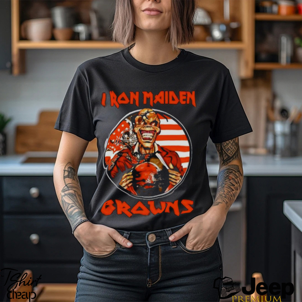 Iron Maiden Cleveland Browns USA Flag Shirt