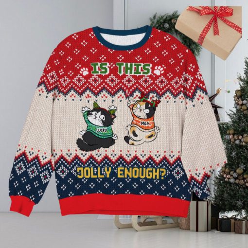 Is This Jolly Enough Angry Cats Knitted Ugly Sweater Gifts For Cat Lover