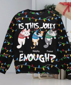 Is This Jolly Enough Hanging Cat 2 Personalized Ugly Sweater