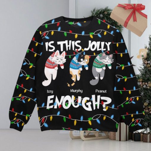 Is This Jolly Enough Hanging Cat 2 Personalized Ugly Sweater