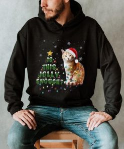 Is This Jolly Enough Santa Cat Light Christmas Shirt