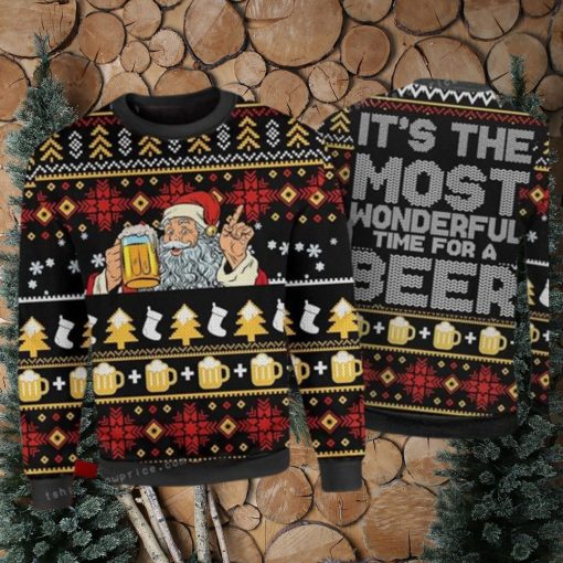 It Is The Most Wonderful Time For Beer Christmas Ugly Sweater Party