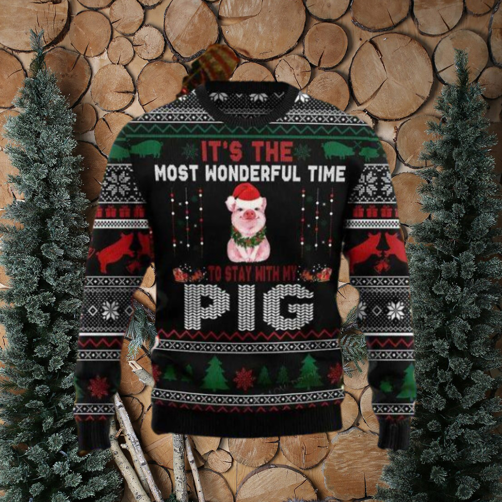 It Is The Most Wonderful Time To Stay With My Pig Ugly Christmas Sweater Impressive Gift For Men And Women