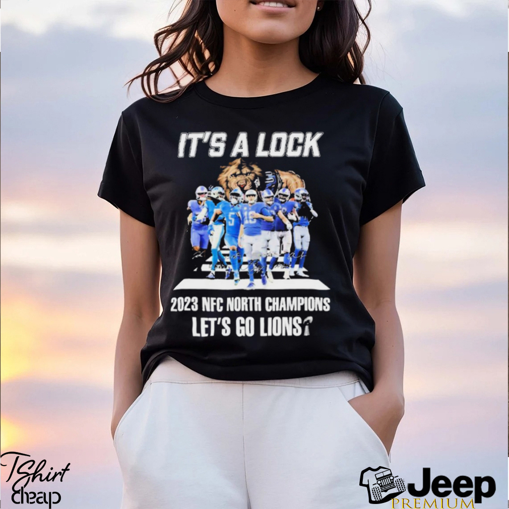 It's A Lock 2023 NFC North Champions Let's Go Lions Signatures Shirt -  teejeep