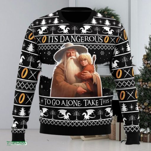 It’s Dangerous to go Alone Lord of the Rings Ugly Christmas Sweater Funny Gift Ideas Christmas