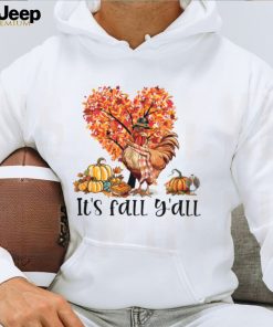 It's Fall Y'all Chicken Under The Heart Autumn Tree Pumpkins Thanksgiving Chicken Classic T Shirt