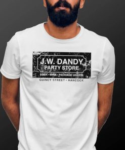 J. W. Dandy party store beer wine package liquor Quincy Street Hancock logo shirt