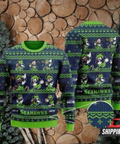 Seattle Seahawks Multi Mickey Ugly Christmas Sweaters
