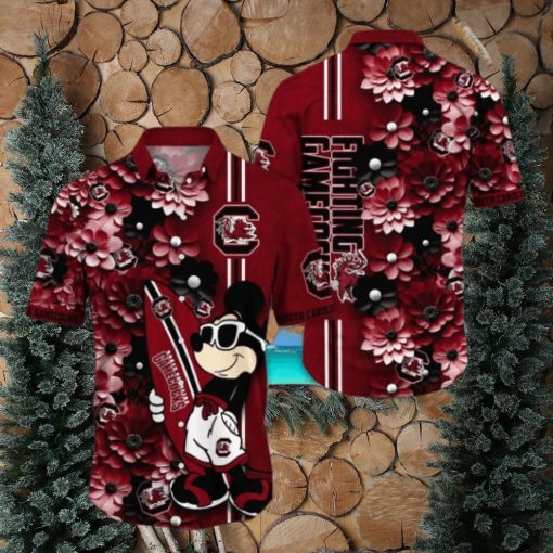 South Carolina Gamecocks Hawaiian Shirt Mickey Love Surfing Trending Summer Gift