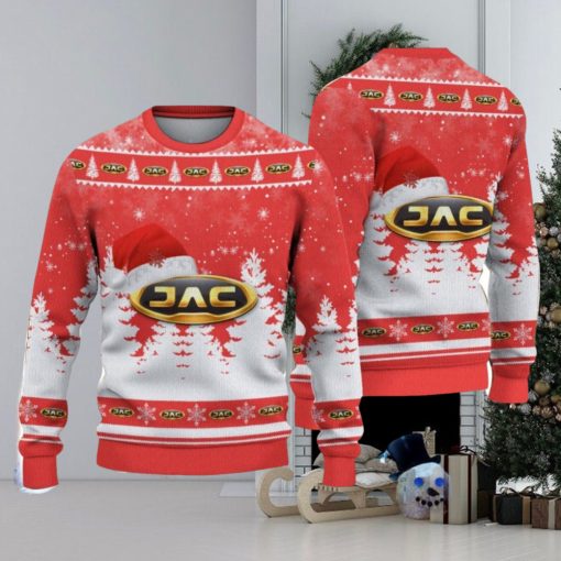 JAC Logo Wearing Santa Hat Christmas Gift Ugly Christmas Sweater Christmas Gift Ideas