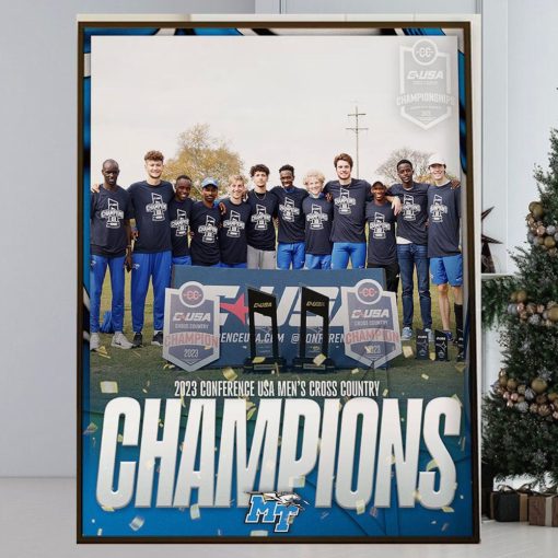 2023 CUSA Mens Cross Country Champions Are Middle Tennessee XC Track And Field Home Decor Poster Canvas