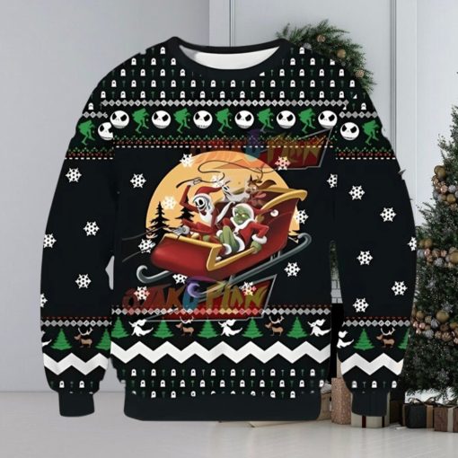 Jack And Grinch Knitting Ugly Christmas Sweater Xmas 3D Printed Christmas Sweater Gift