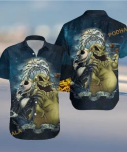 Jack & Oogie Boogie Nightmare Aloha Shirt, Mens Christmas Hawaiian Shirt