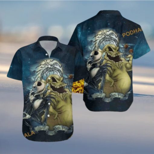 Jack & Oogie Boogie Nightmare Aloha Shirt, Mens Christmas Hawaiian Shirt