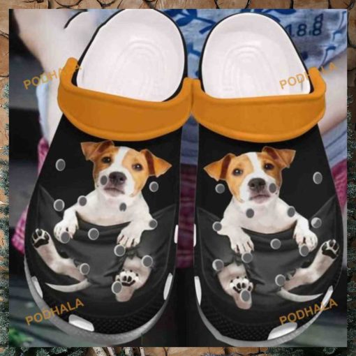 Jack Russell In Pockets Dog Paw Crocs