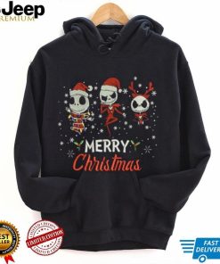 Jack Skellington Merry Christmas Machine Embroidery Effects T Shirt