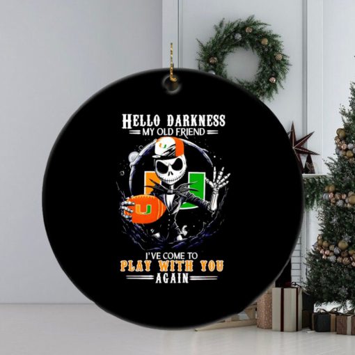 Jack Skellington Miami Hurricanes hello darkness my old friend ornament