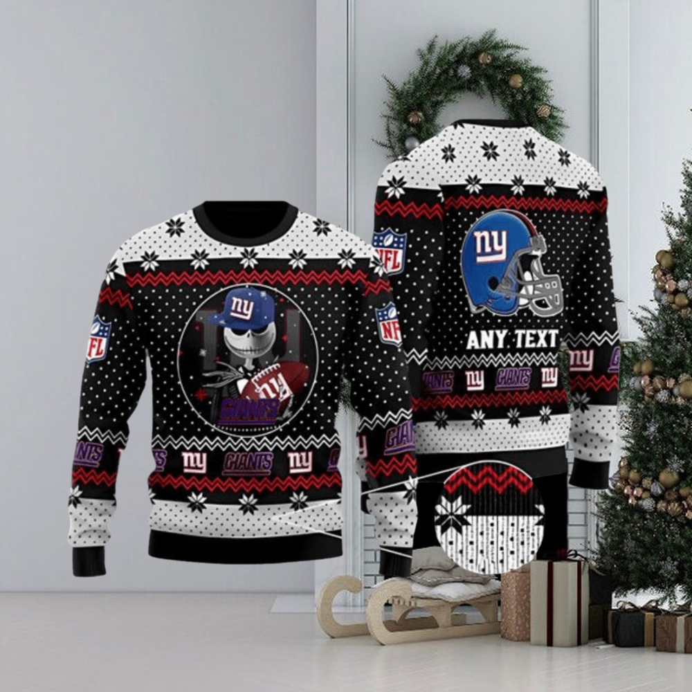 Jack Skellington New York Giant NFL Ugly Christmas Sweater teejeep