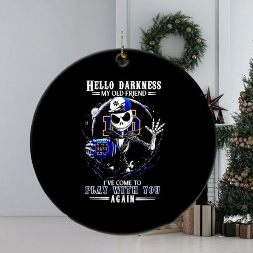 Jack Skellington Notre Dame Fighting Irish hello darkness my old friend ornament