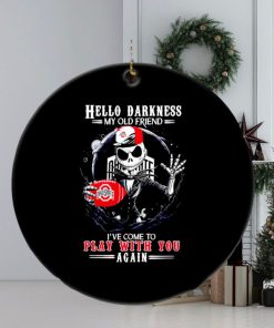 Jack Skellington Ohio State Buckeyes hello darkness my old friend ornament