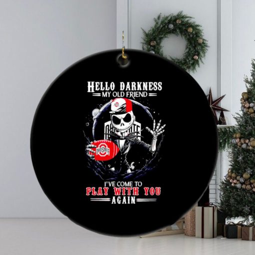 Jack Skellington Ohio State Buckeyes hello darkness my old friend ornament