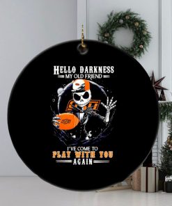 Jack Skellington Oklahoma State Cowboys hello darkness my old friend ornament