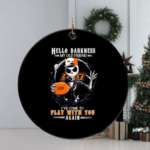 Jack Skellington Oklahoma State Cowboys hello darkness my old friend ornament