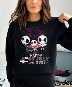 Jack Skellington Red Blue Fireworks Happy 4th Of July 2023 Tshirts