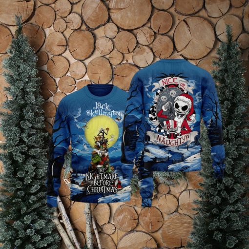 Jack Skellington The Nightmare Before Christmas Nice Or Naughty Ugly Sweater